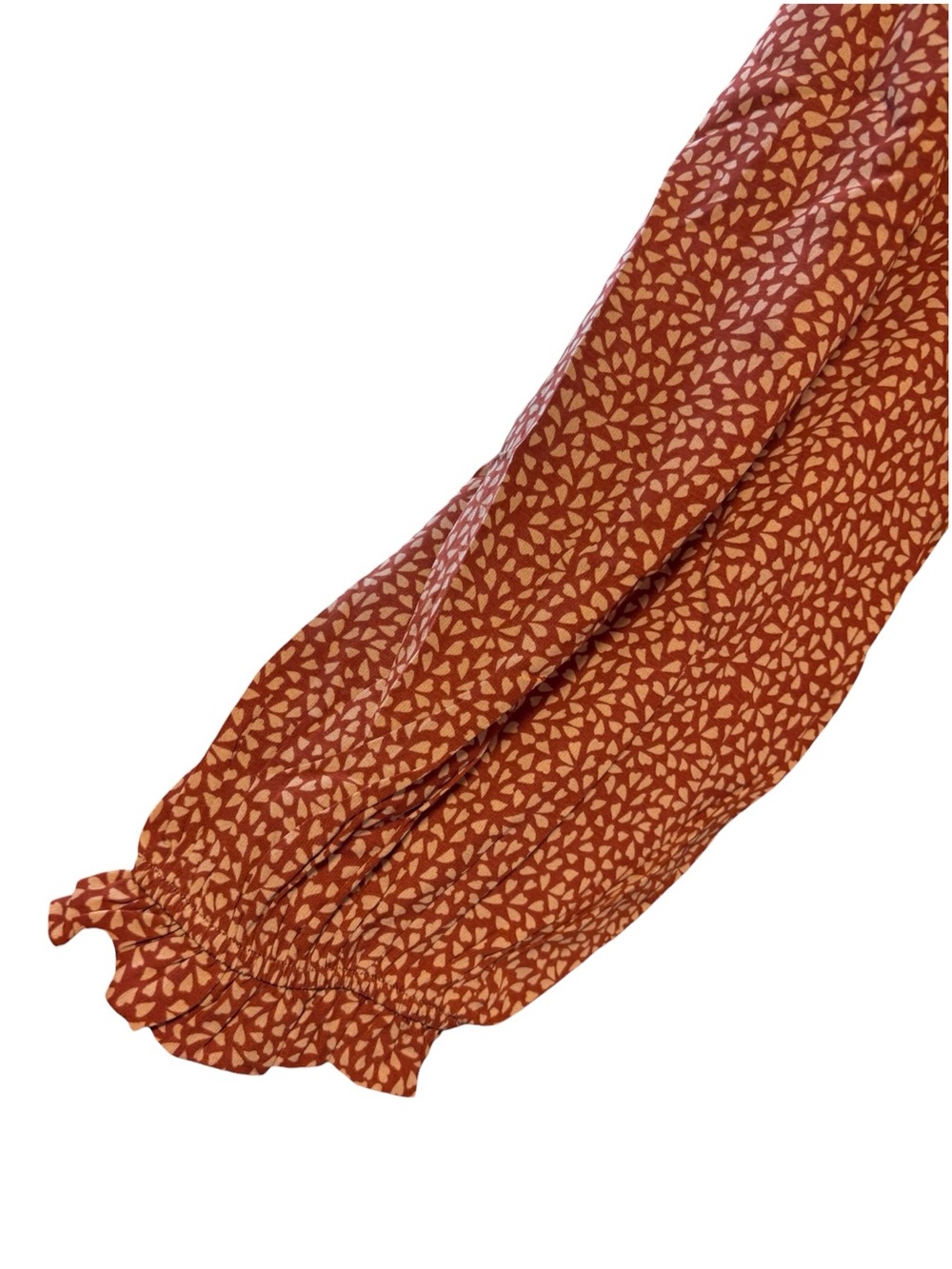 Smocked Waist Midi Dress in Rust Dots / Hearts Pockets Lined Prairie - Picture 4 of 9
